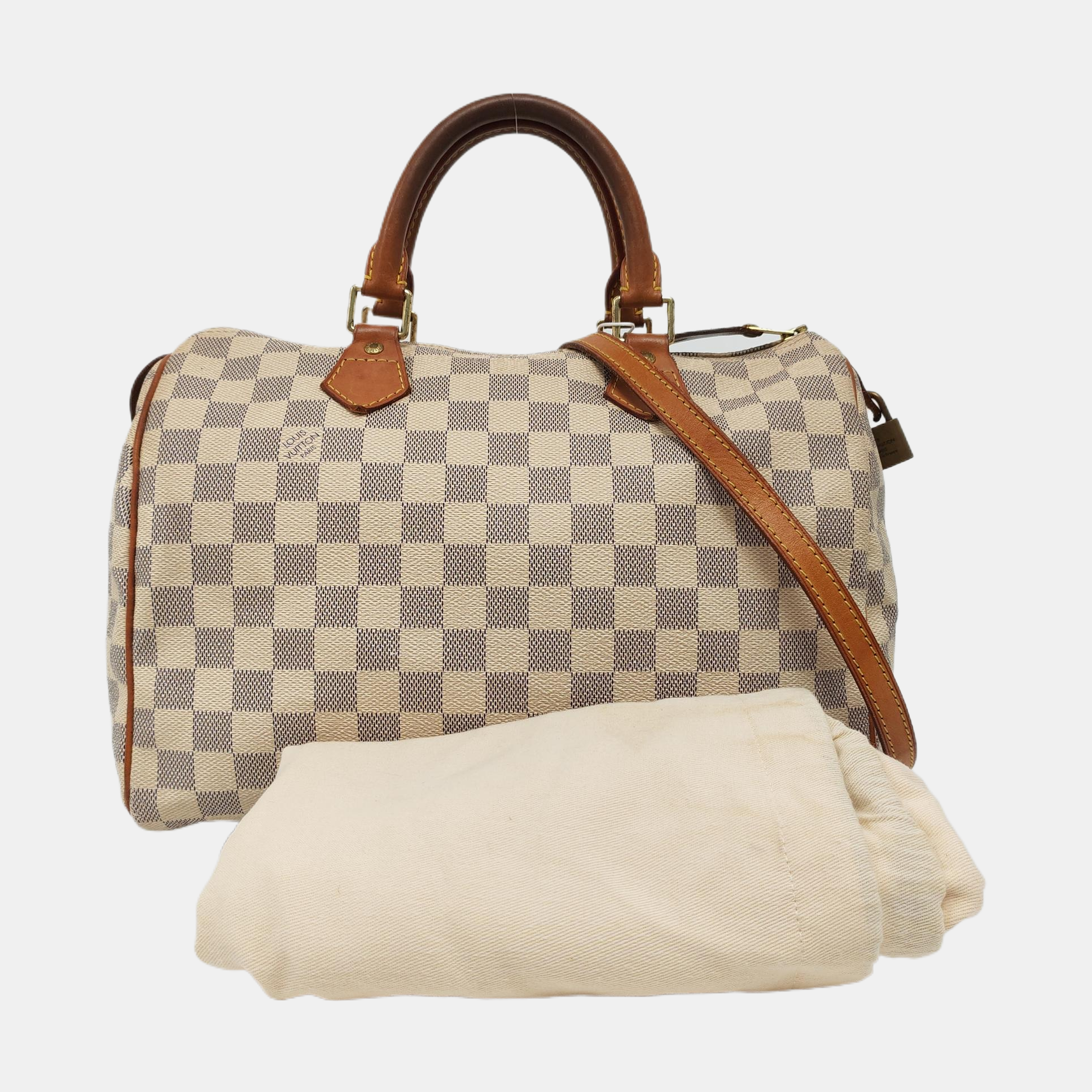SPEEDY 30 Damier Azur Coated Canvas White