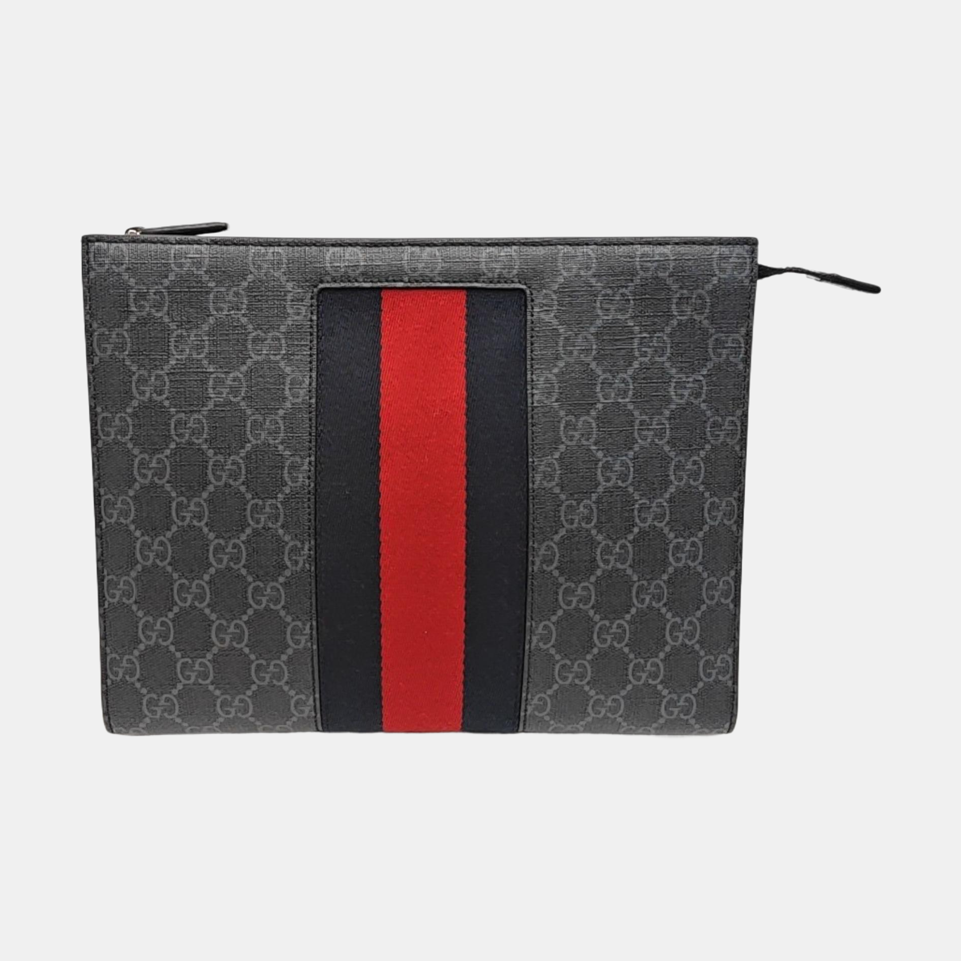 GG Supreme Monogram Coated Canvas Gray