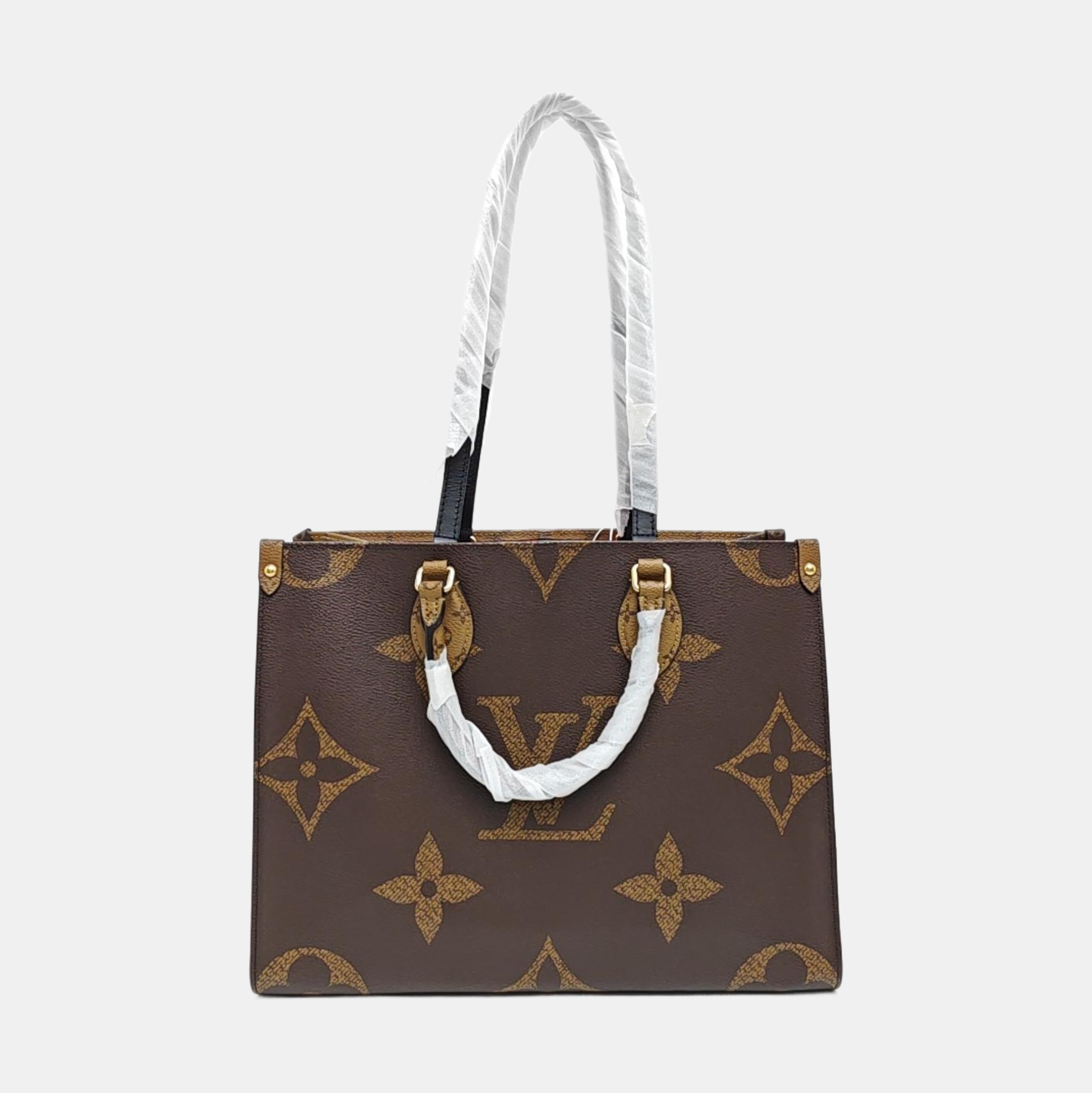 ONTHEGO MM Monogram Coated Canvas Brown
