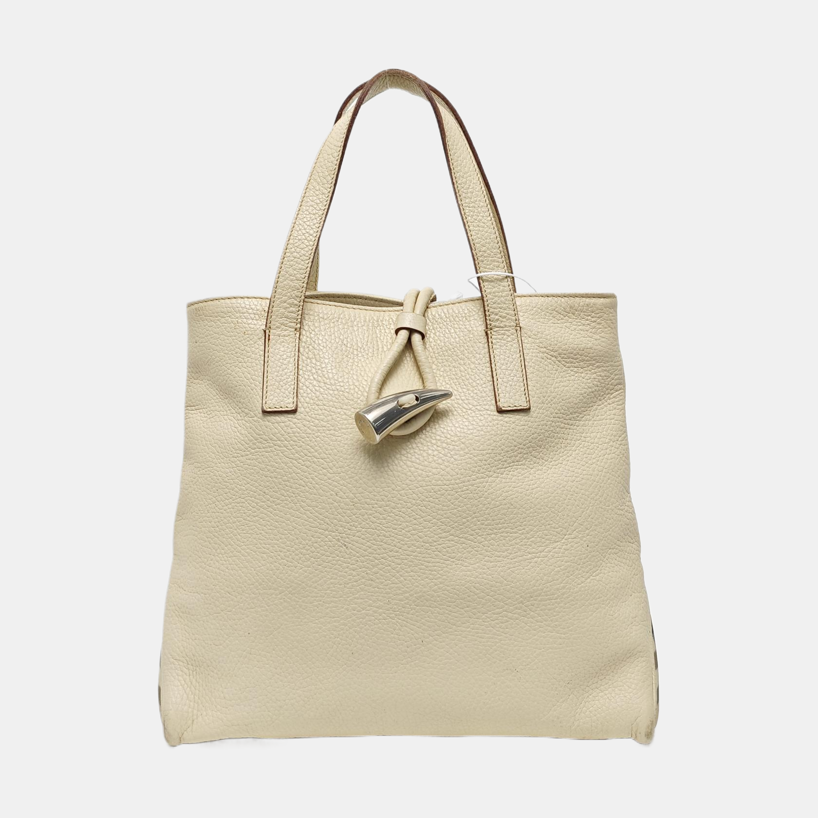 Calfskin Top Handle Bag Beige