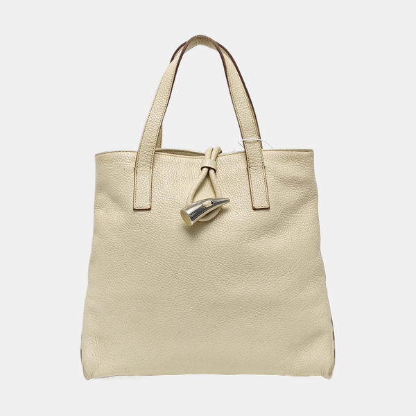 Calfskin Top Handle Bag Beige