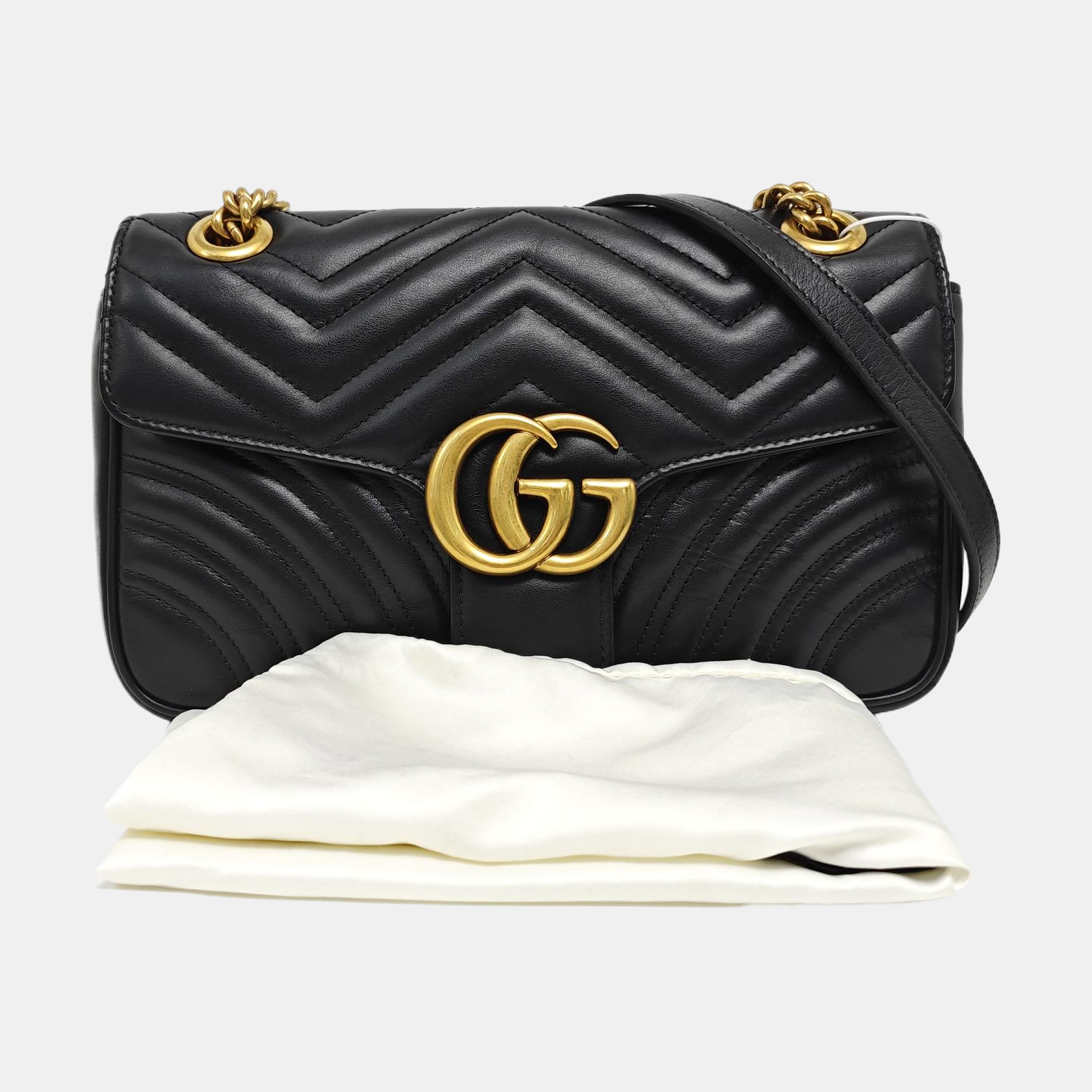 GG Marmont Medium Quilted Calfskin Black