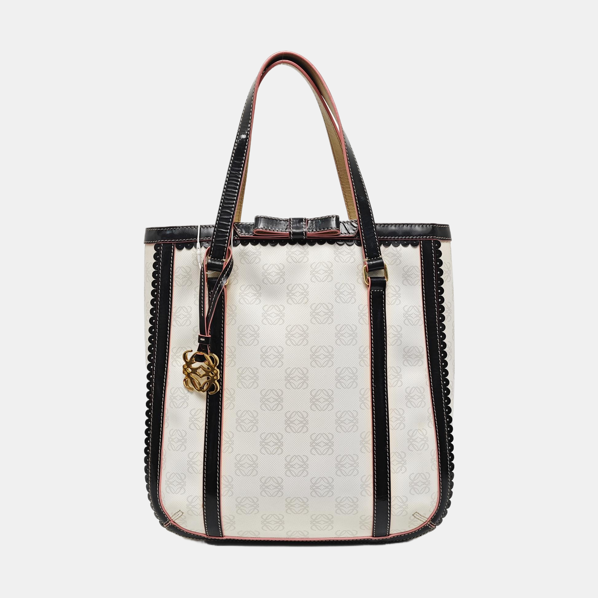 Monogram Coated Canvas Tote Bag White