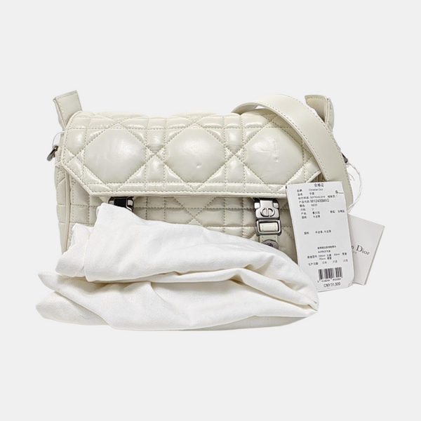 Authenticated pre-owned  Diorcamp Small Cannage Calfskin White - Shoulder Bag at Looply