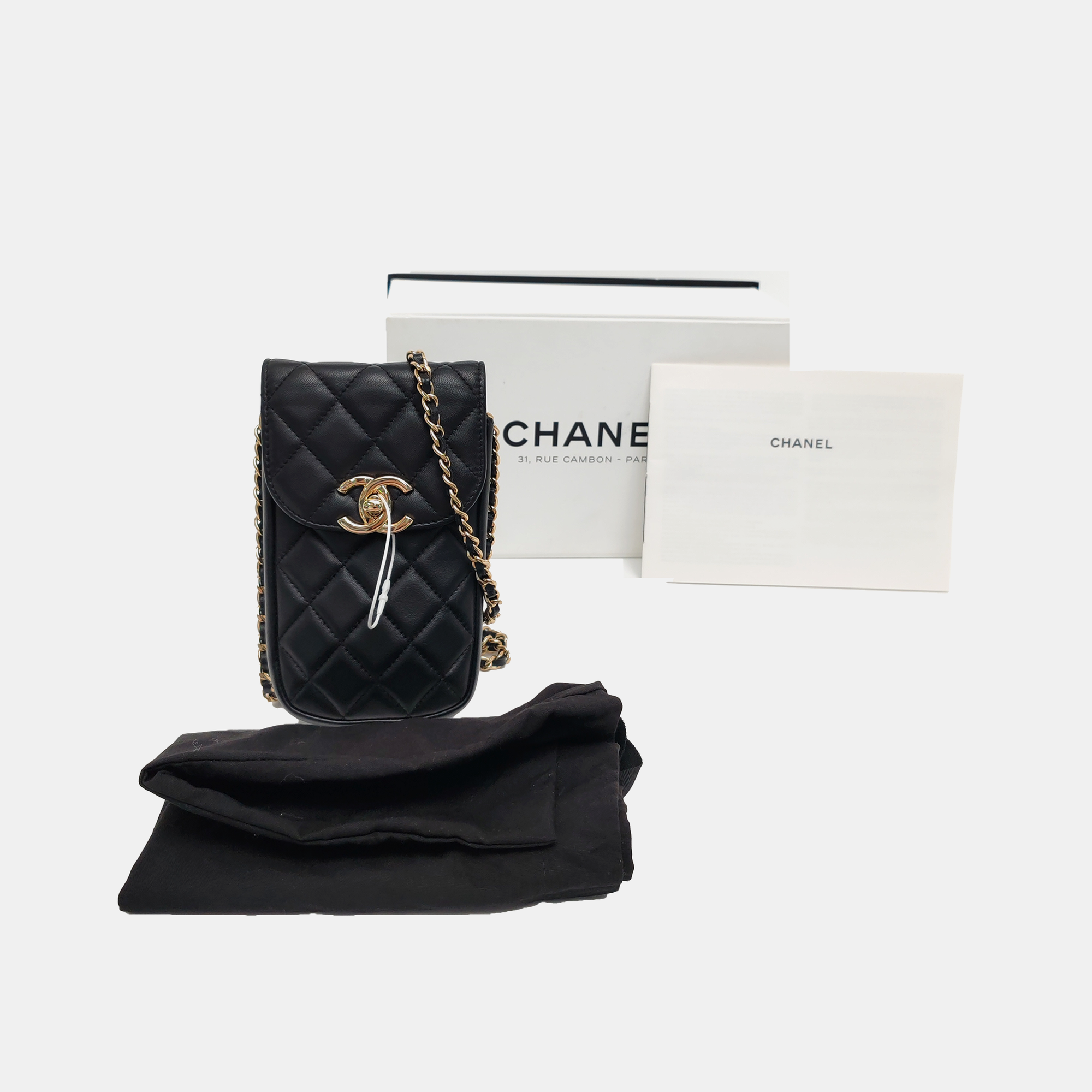 Authenticated pre-owned  WOC Quilted Lambskin Black - Crossbody Bag at Looply