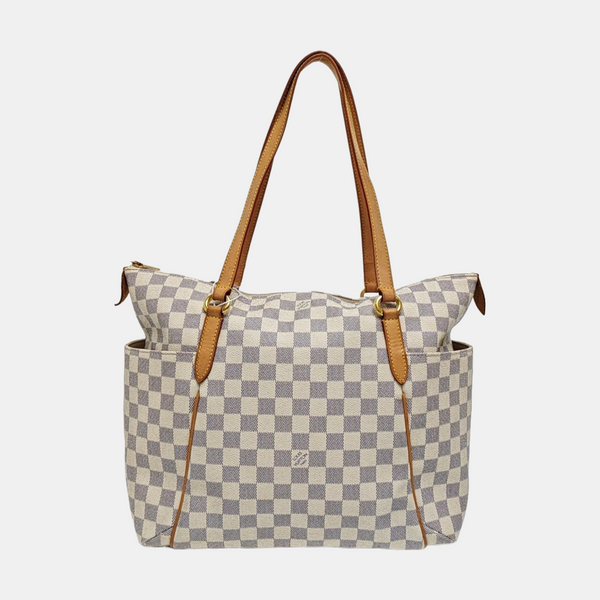 TOTALLY MM Damier Azur Coated Canvas White