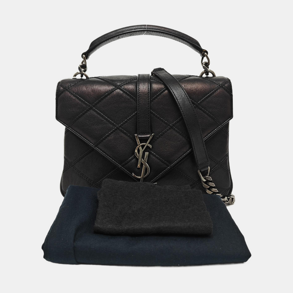 COLLEGE Medium Quilted Lambskin Black