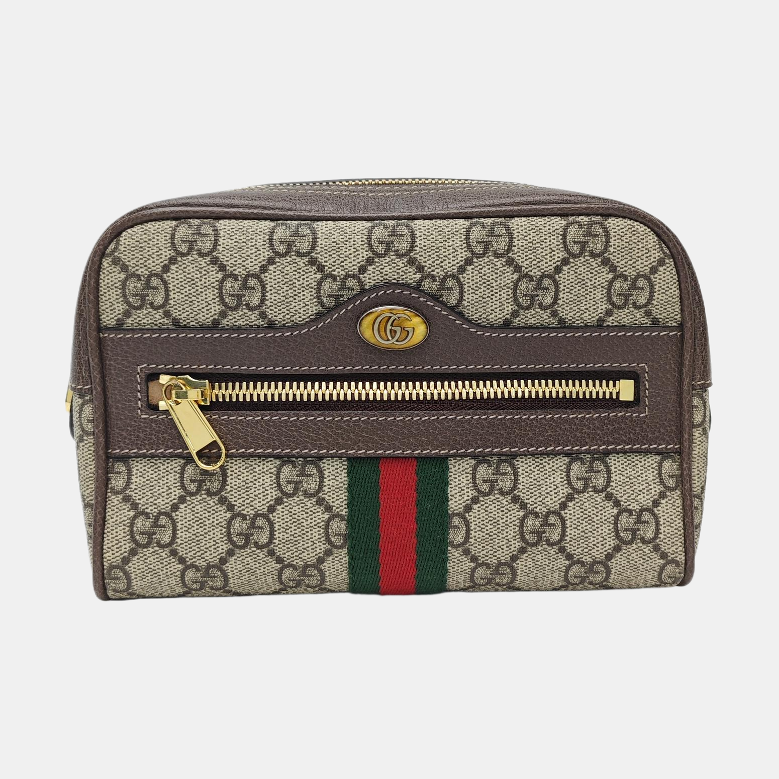 Ophidia Small Monogram Coated Canvas Beige