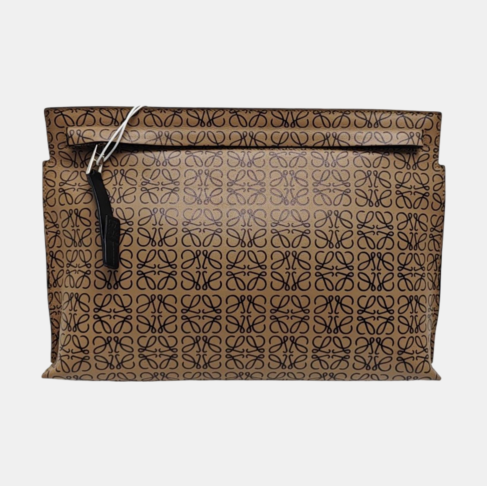 T Pouch Monogram Calfskin Beige