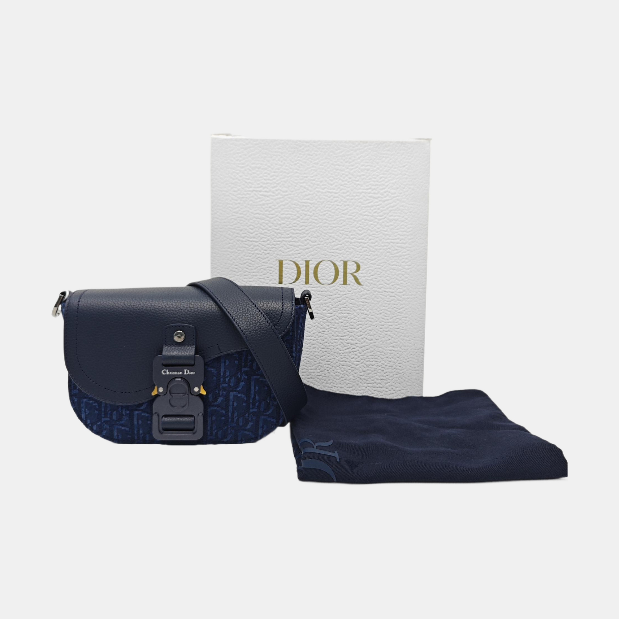 Saddle Mini Oblique Canvas Blue