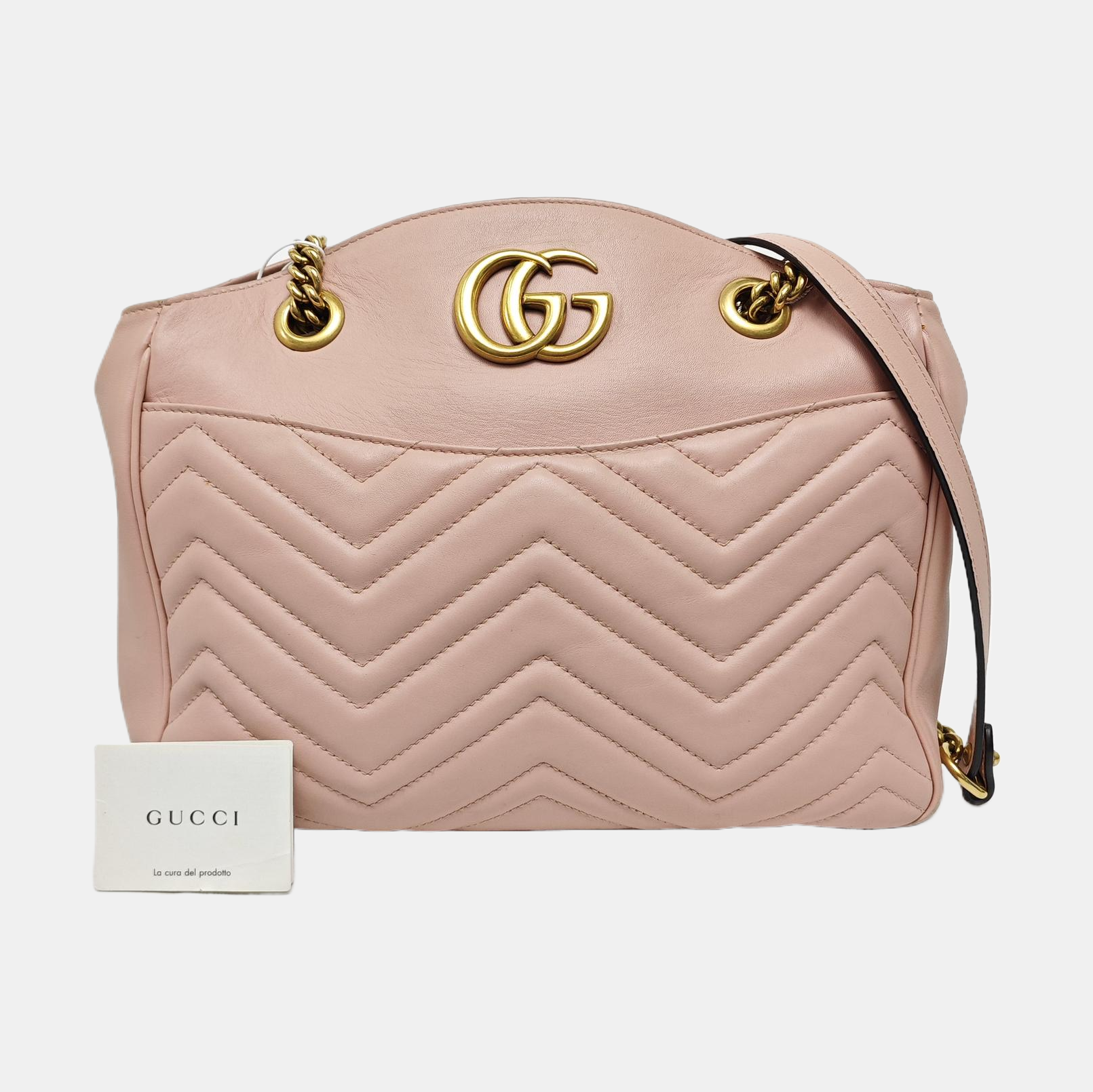 GG Marmont Piel de becerro matelaseada rosa
