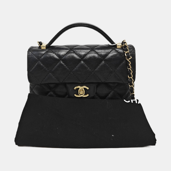 TRENDY CC Quilted Calfskin Black