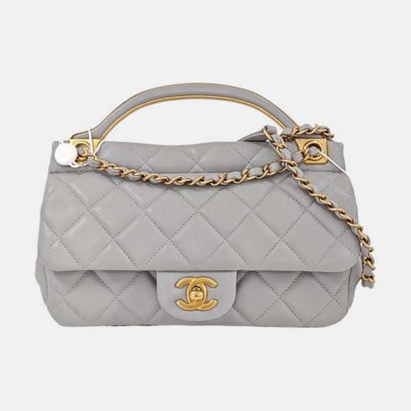 Small Quilted Lambskin Gray