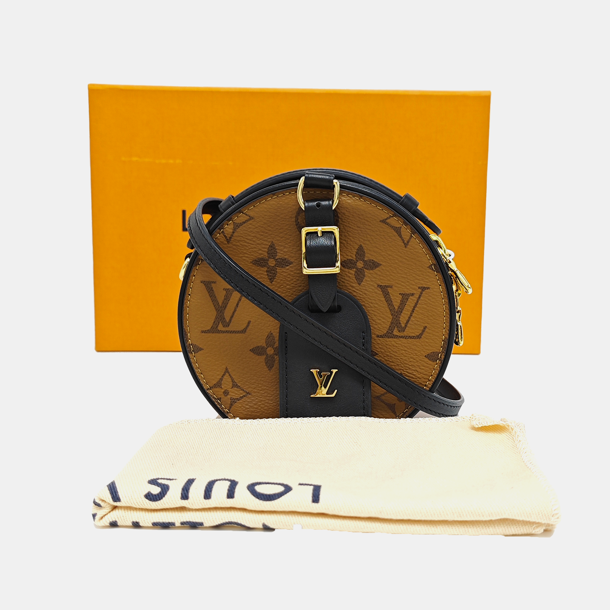 BOITE CHAPEAU Mini Monogram Coated Canvas Brown