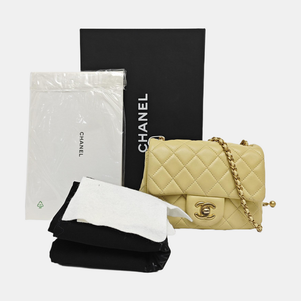 CLASSIC FLAP Mini Quilted Lambskin Yellow