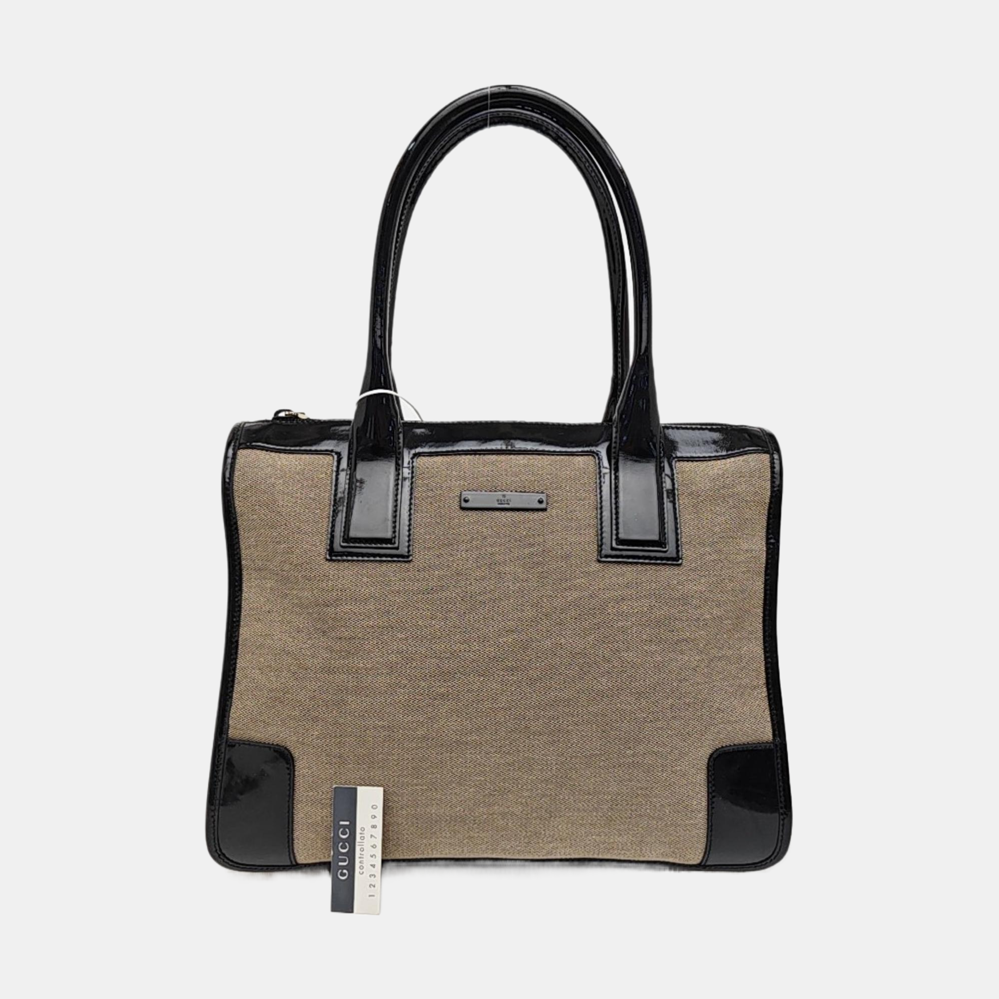 Canvas Top Handle Bag Brown