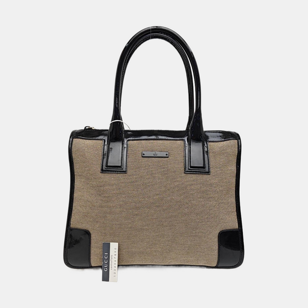 Canvas Top Handle Bag Brown