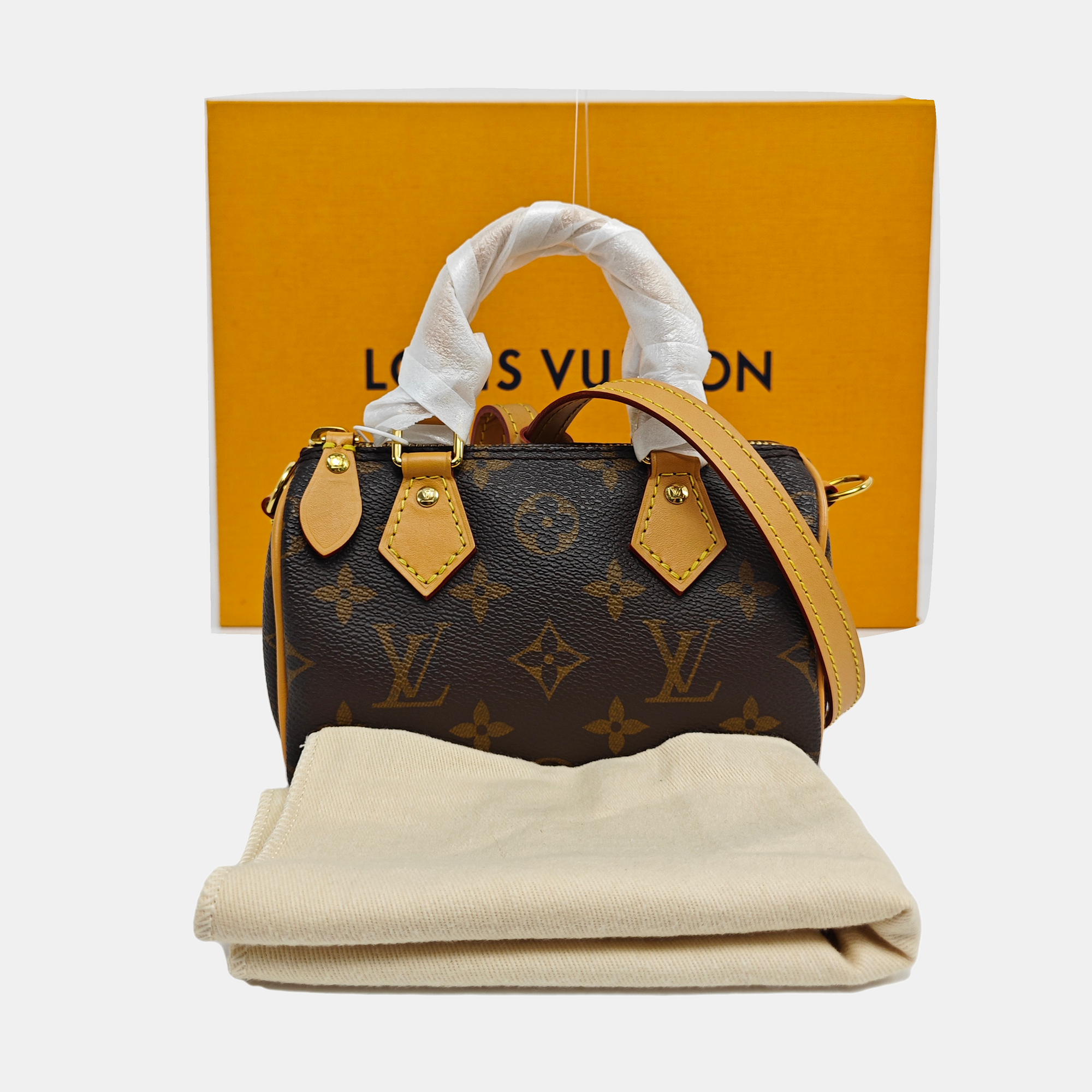 SPEEDY Nano Monogram Coated Canvas Brown