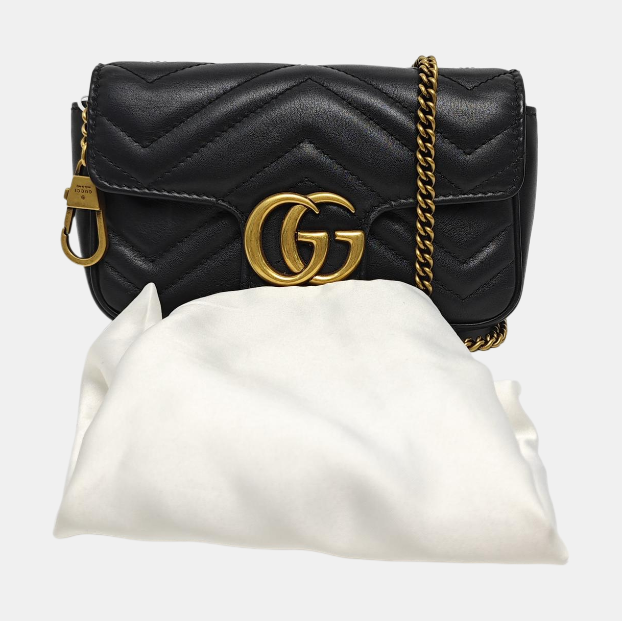 GG Marmont Mini Quilted Calfskin Black