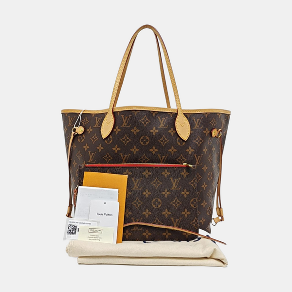 NEVERFULL MM Monogram Coated Canvas Brown