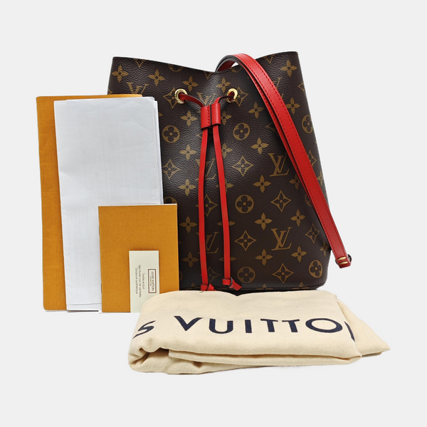Authenticated pre-owned  NÉONOÉ MM Monogram Coated Canvas Brown - Bucket Bag at Looply