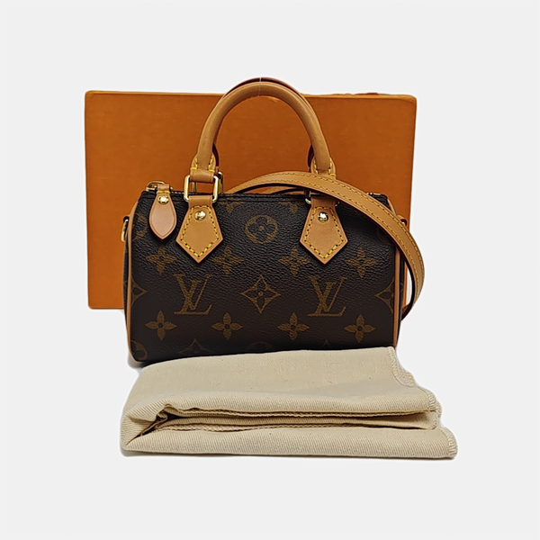 SPEEDY Nano Monogram Coated Canvas Brown