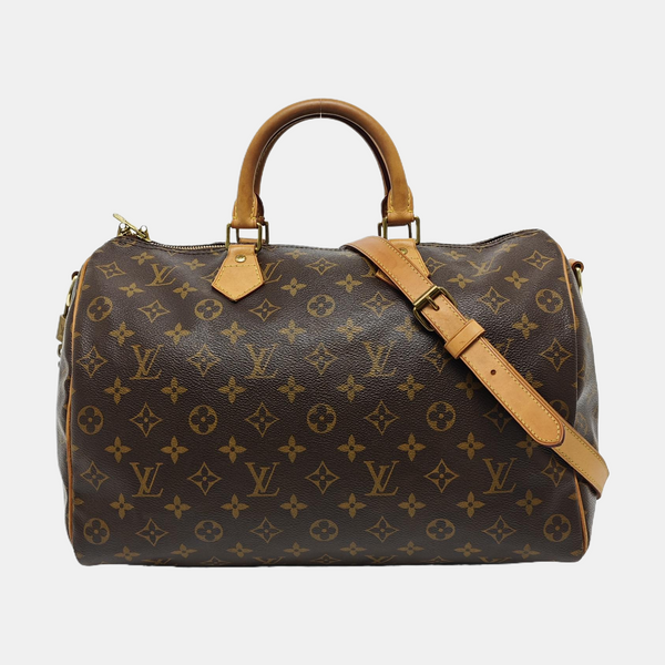 SPEEDY 35 Monogram Coated Canvas Brown