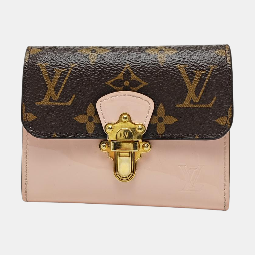 CHERRYWOOD Monogram Calfskin Pink Wallet