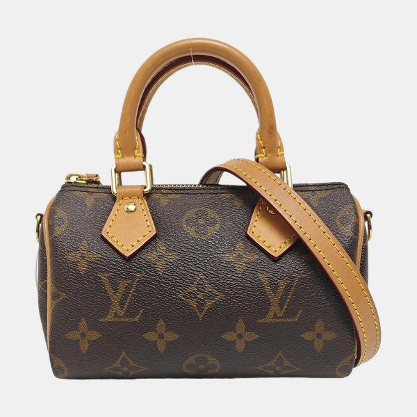 SPEEDY Nano Monogram Coated Canvas Brown