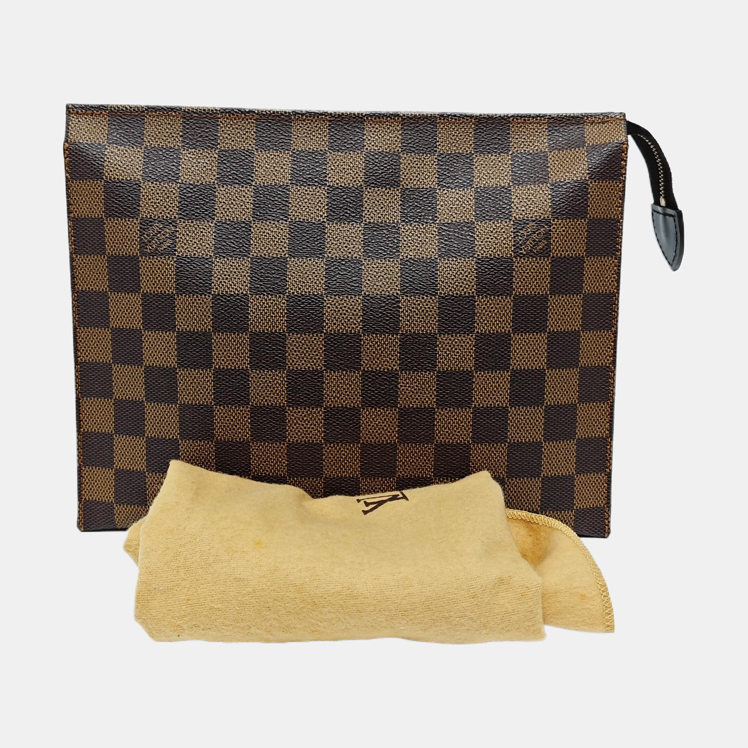 TOILET POCKET 26 Damier Ebene Coated Canvas Brown
