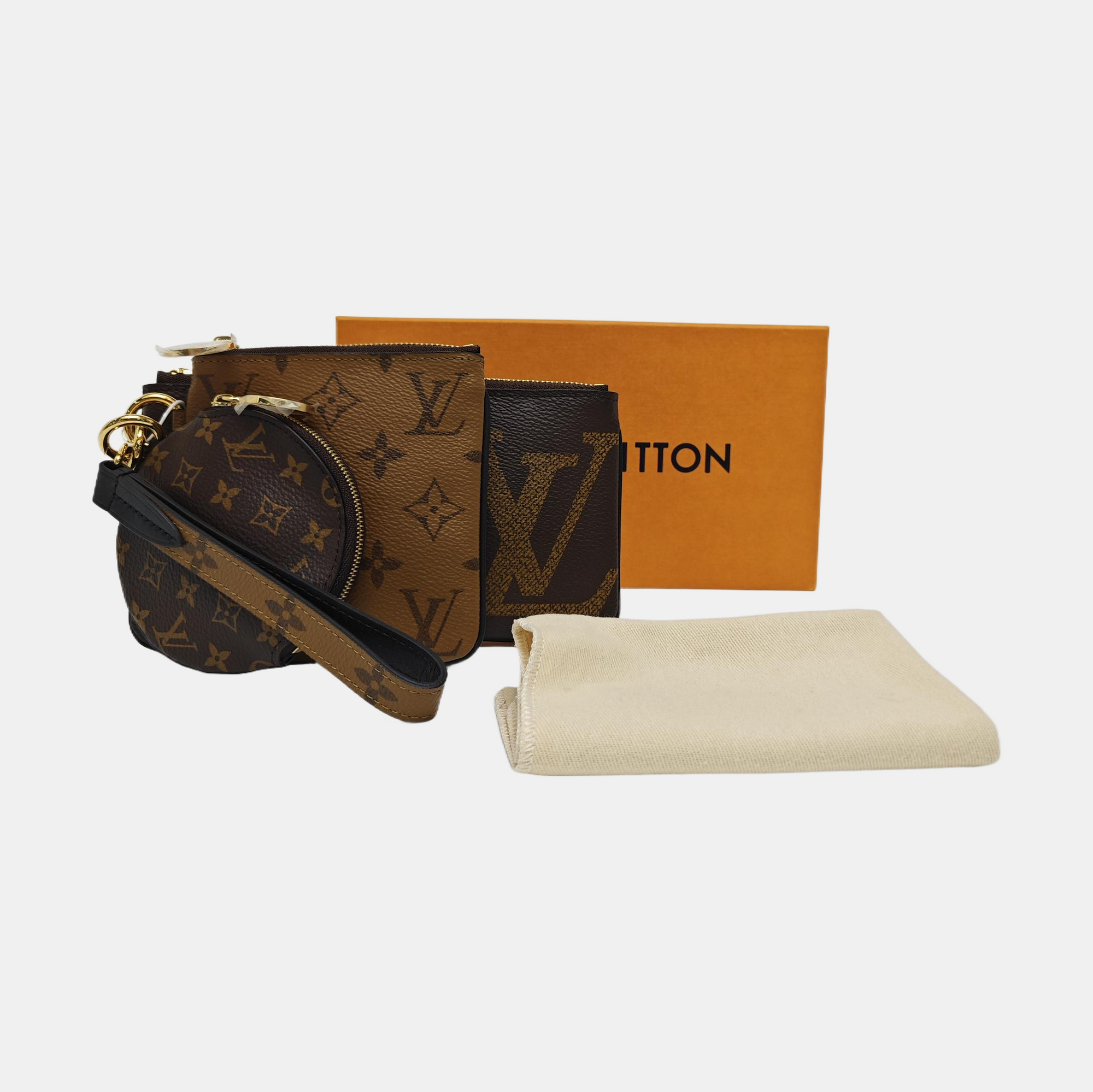 TRIO Monogram Coated Canvas Brown