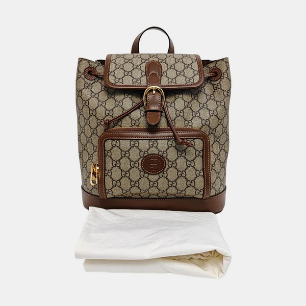 Monogram Coated Canvas Backpack Black