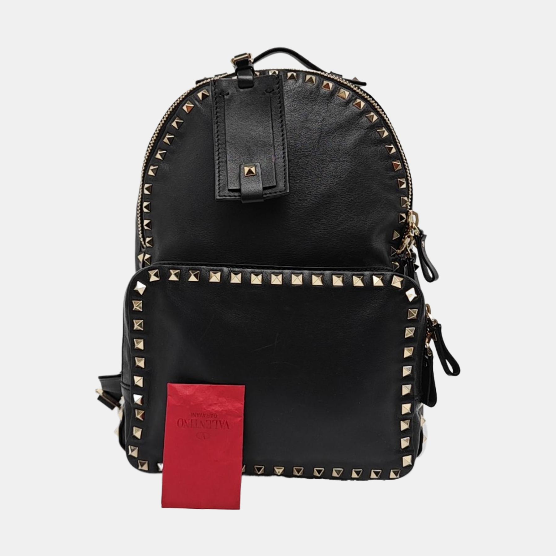 Rockstud Calfskin Black