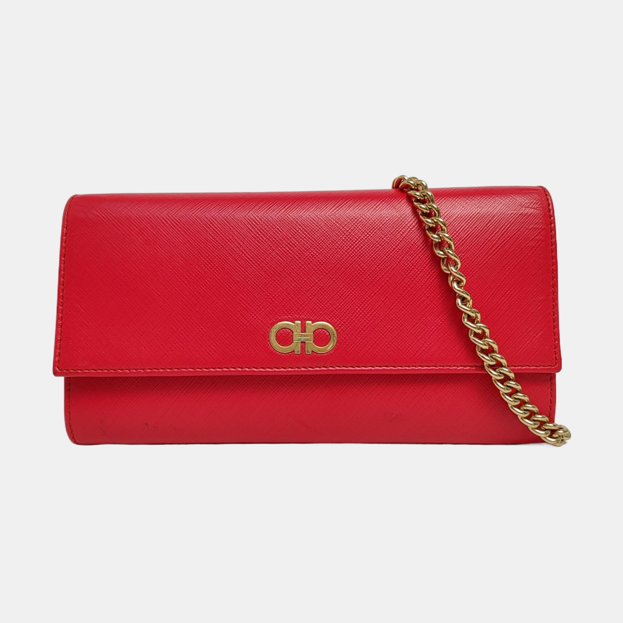 Authenticated pre-owned  Gancini Calfskin Red - Shoulder Bag at Looply