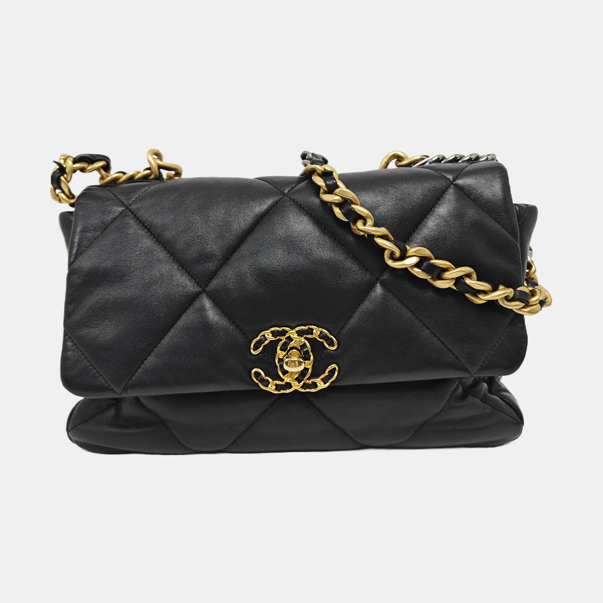 CHANEL 19 Large Quilted Lambskin Black