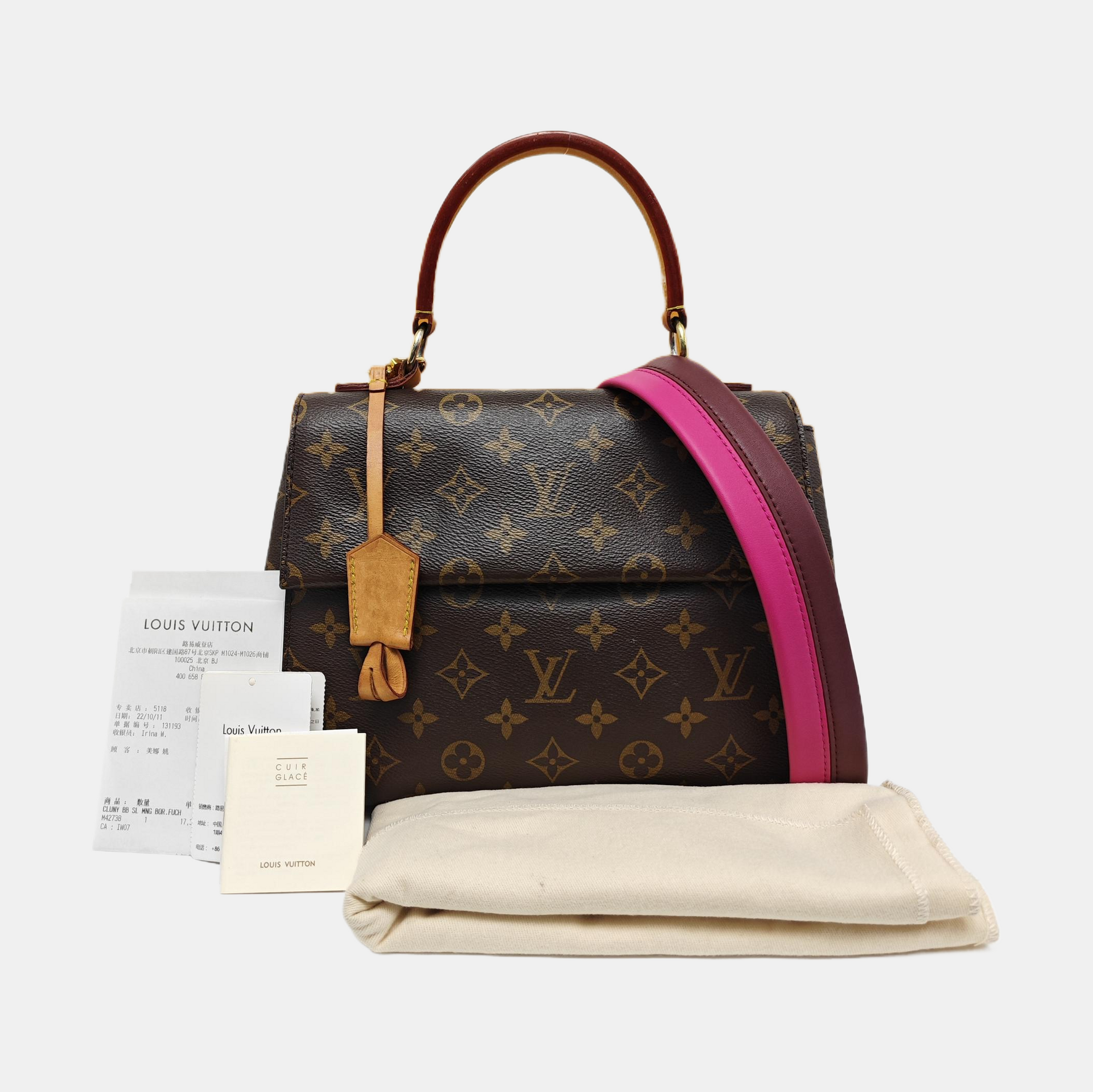 CLUNY PM Monogram Coated Canvas Brown