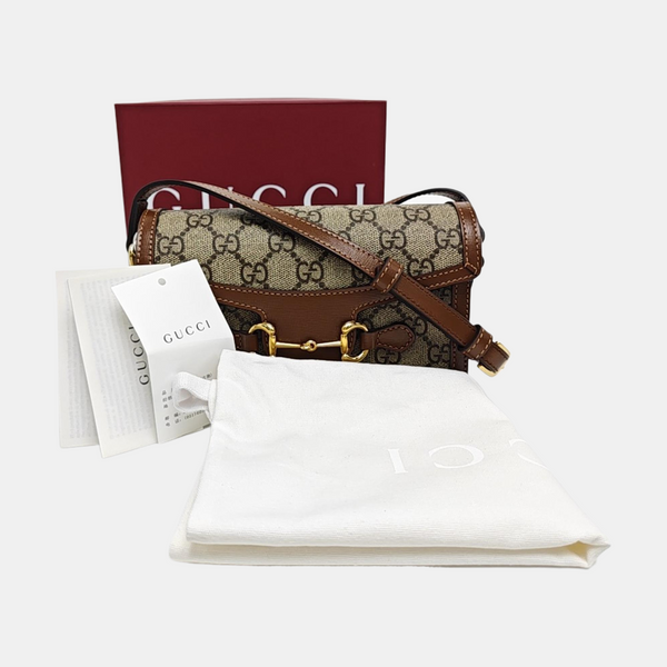 Horsebit 1955 Mini Monogram Coated Canvas Beige