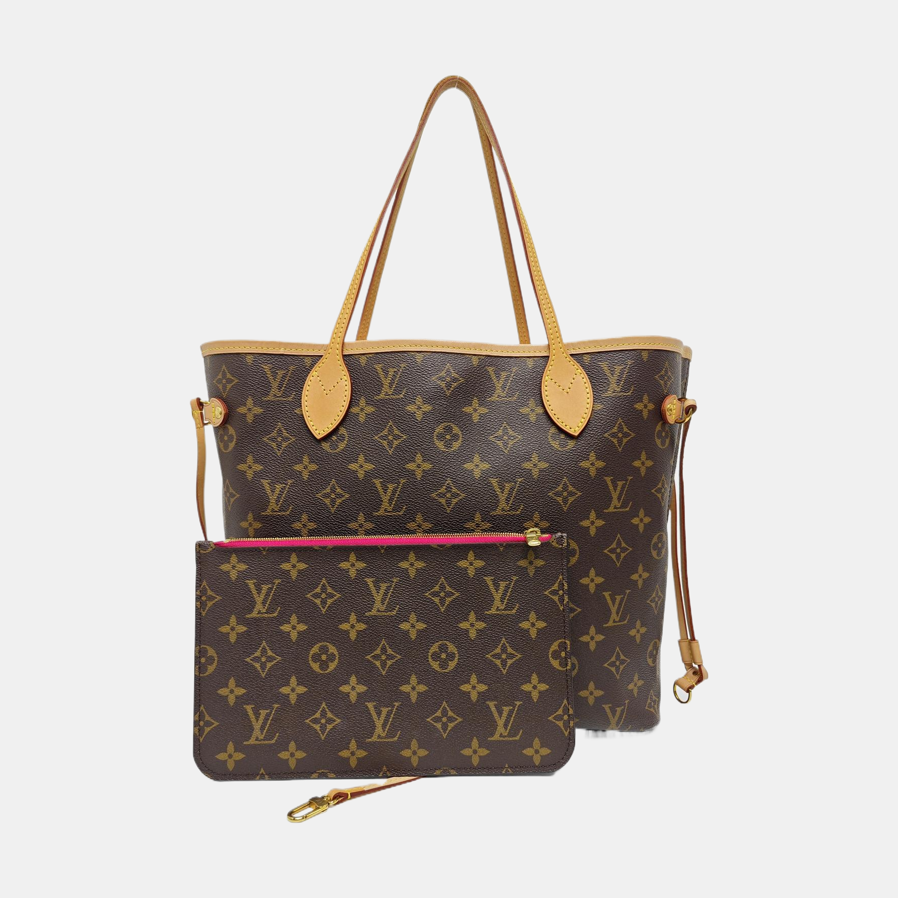 NEVERFULL MM Monogram Coated Canvas Brown