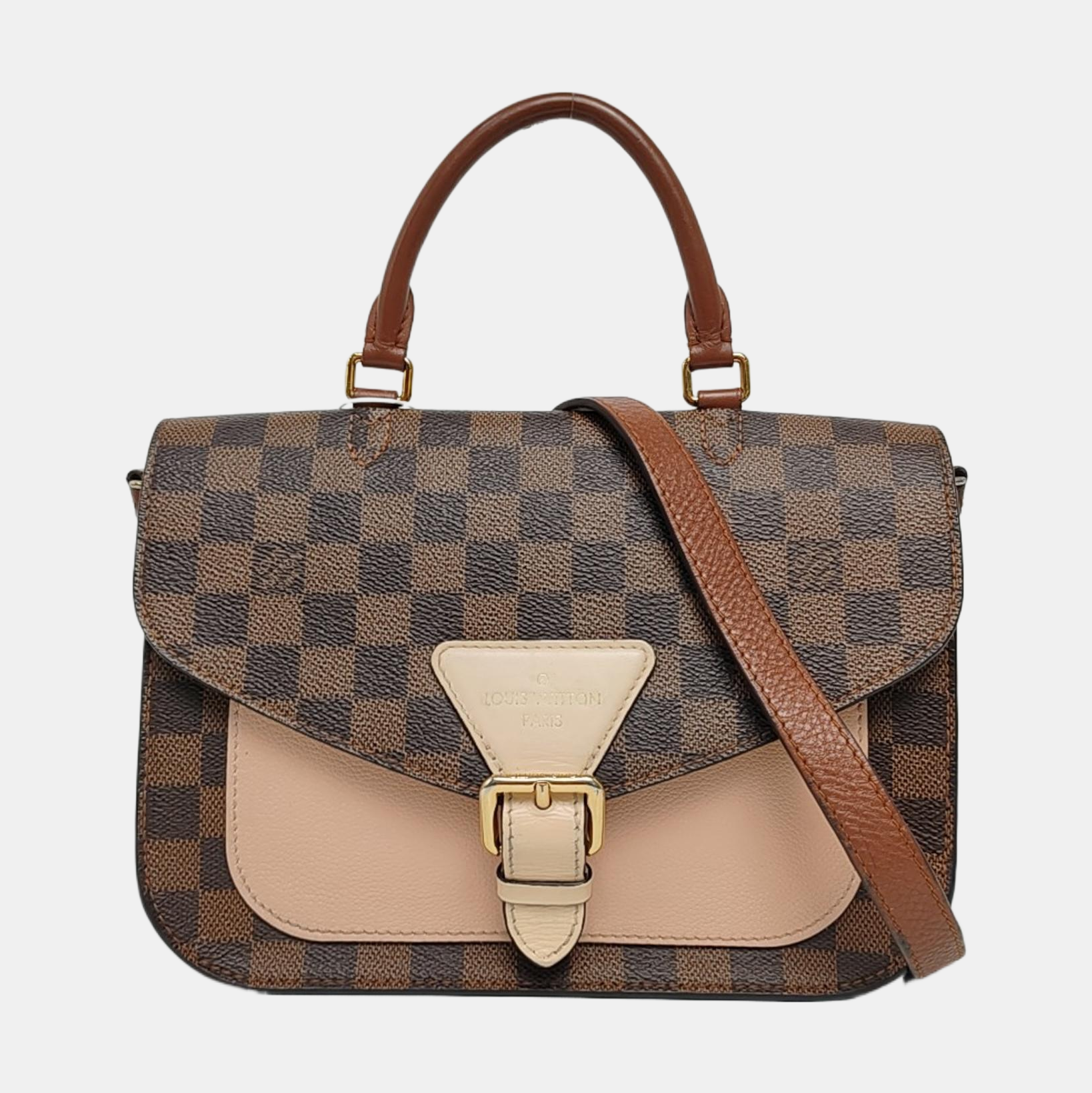 BEAUMARCHAIS Damier Ebene Coated Canvas Brown
