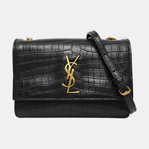 SUNSET Small Calfskin Black