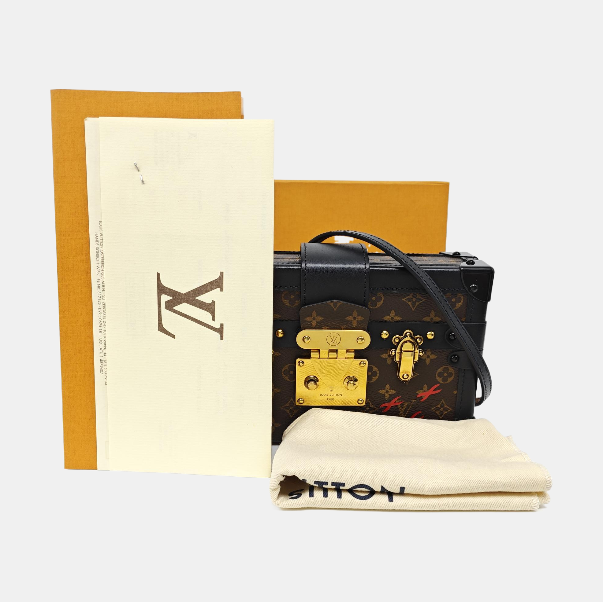 PETITE MALLE Monogram Coated Canvas Brown