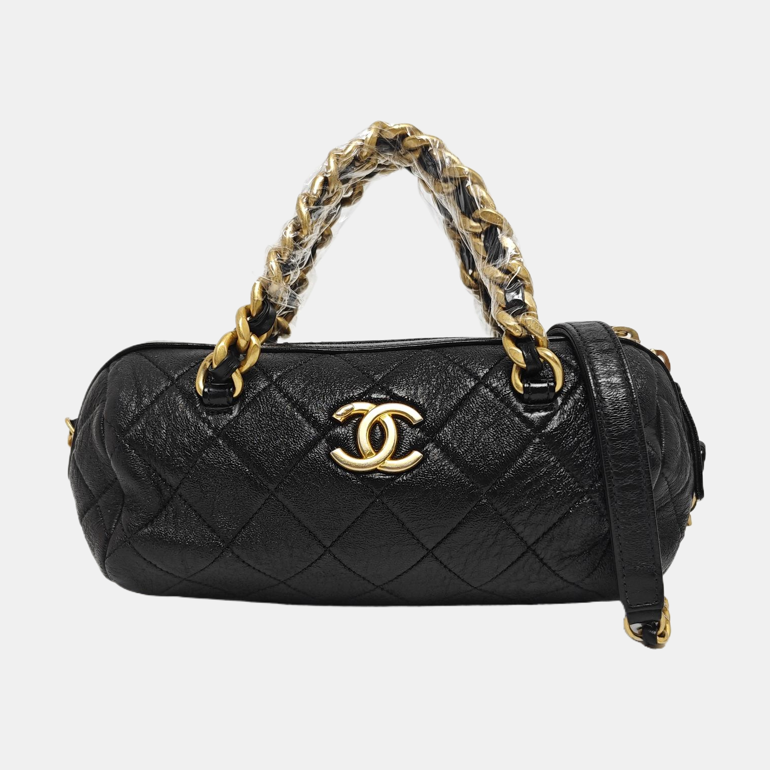Quilted Calfskin Shoulder Bag Black