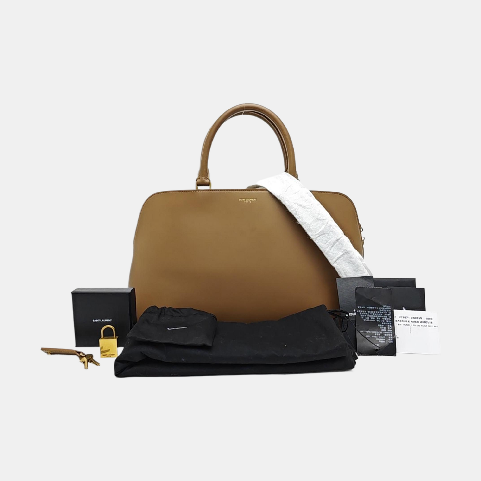 Calfskin Shoulder Bag Brown