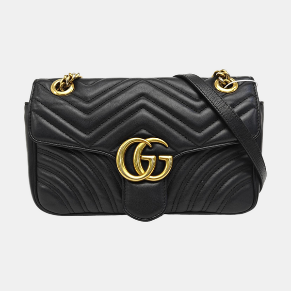 GG Marmont Medium Quilted Calfskin Black