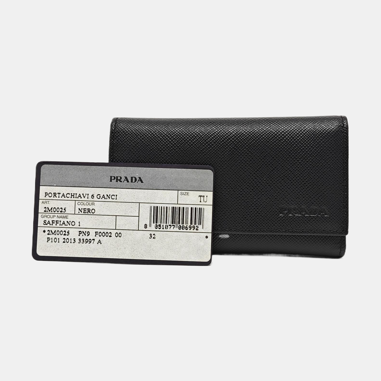 Saffiano Calfskin Key Pouch Black
