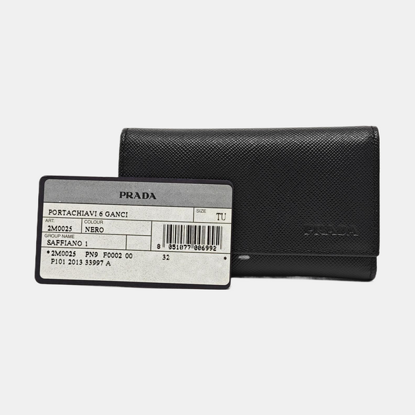 Saffiano Calfskin Key Pouch Black