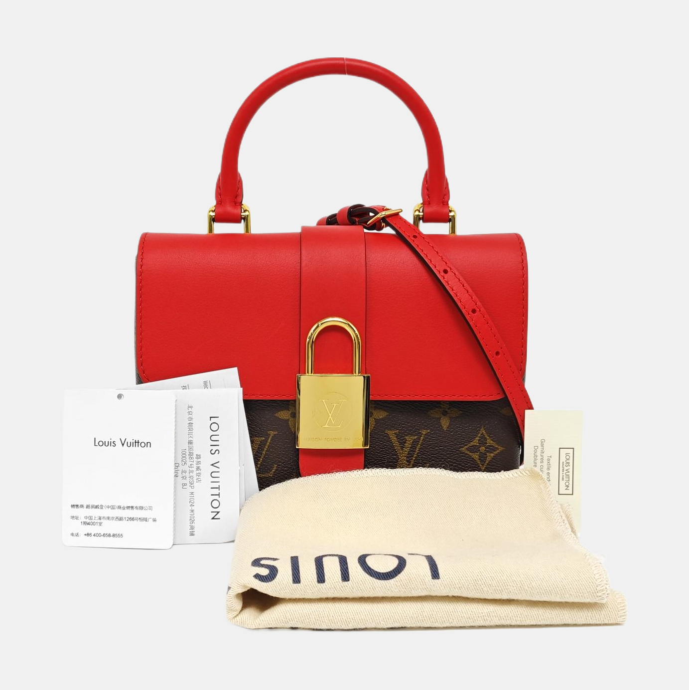 Authenticated pre-owned  LOCKY BB Monogram Coated Canvas Red - Shoulder Bag at Looply