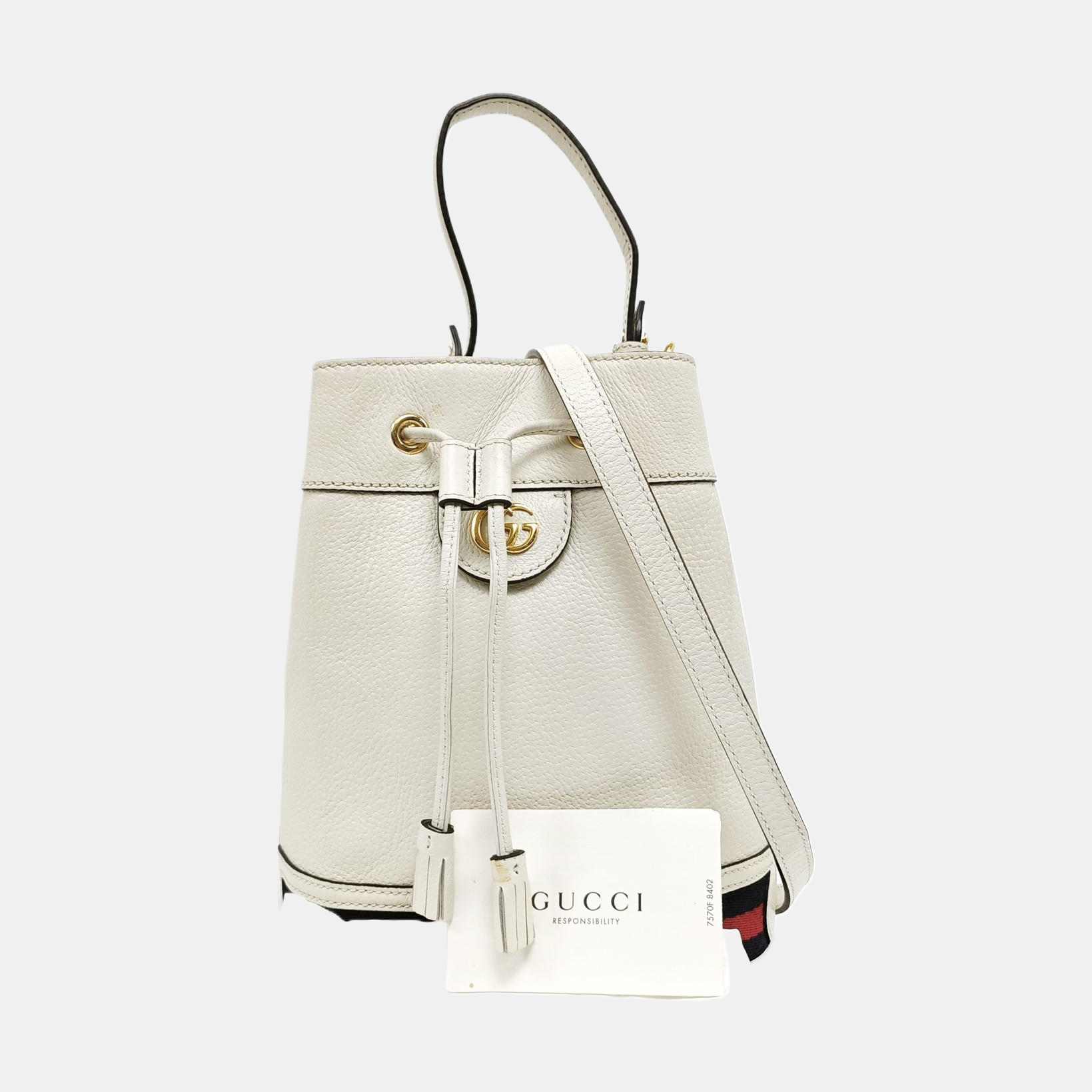 Authenticated pre-owned  Ophidia Small Calfskin White - Bucket Bag at Looply