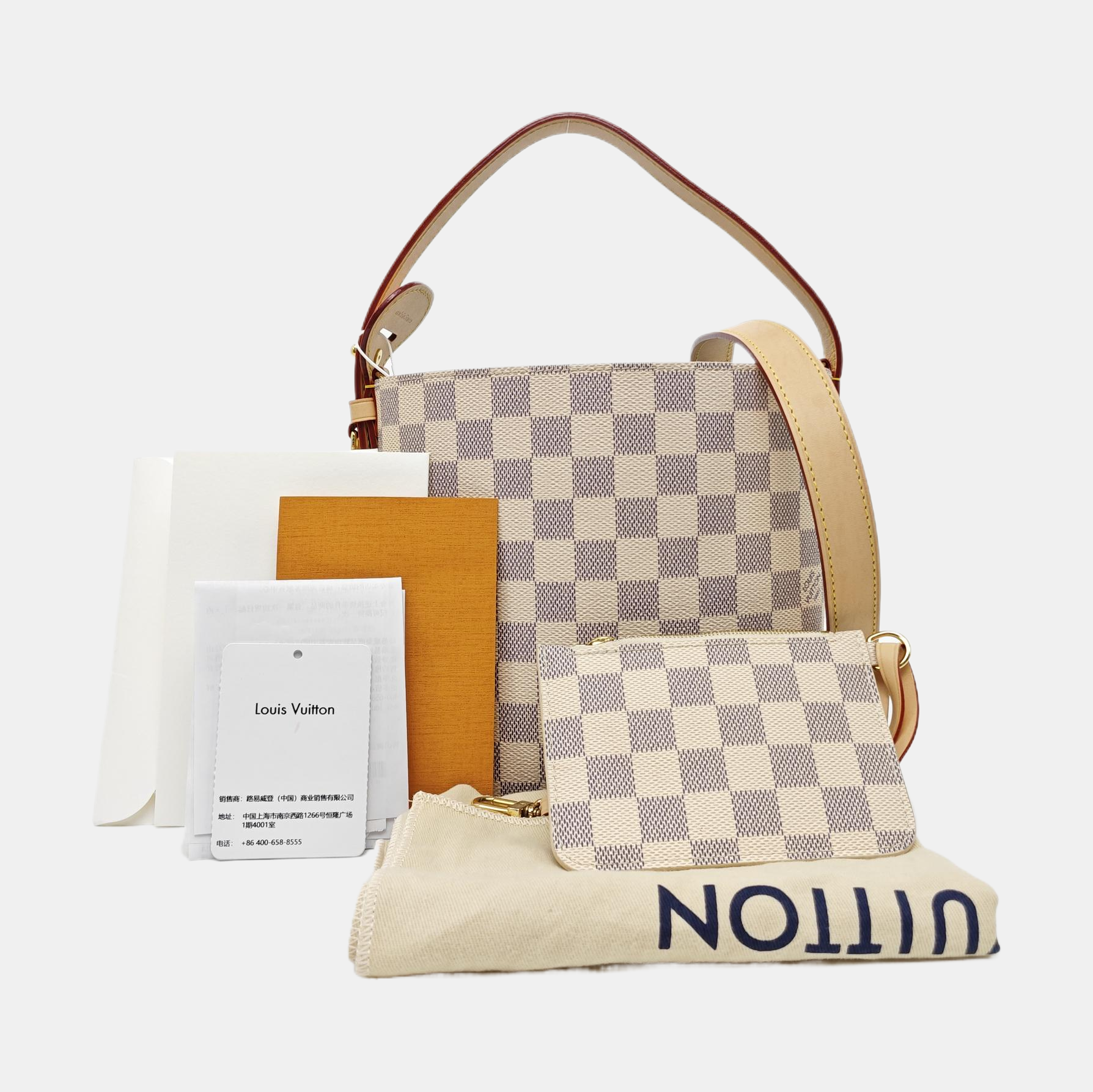 ALL IN PM Damier Azur Coated Canvas White