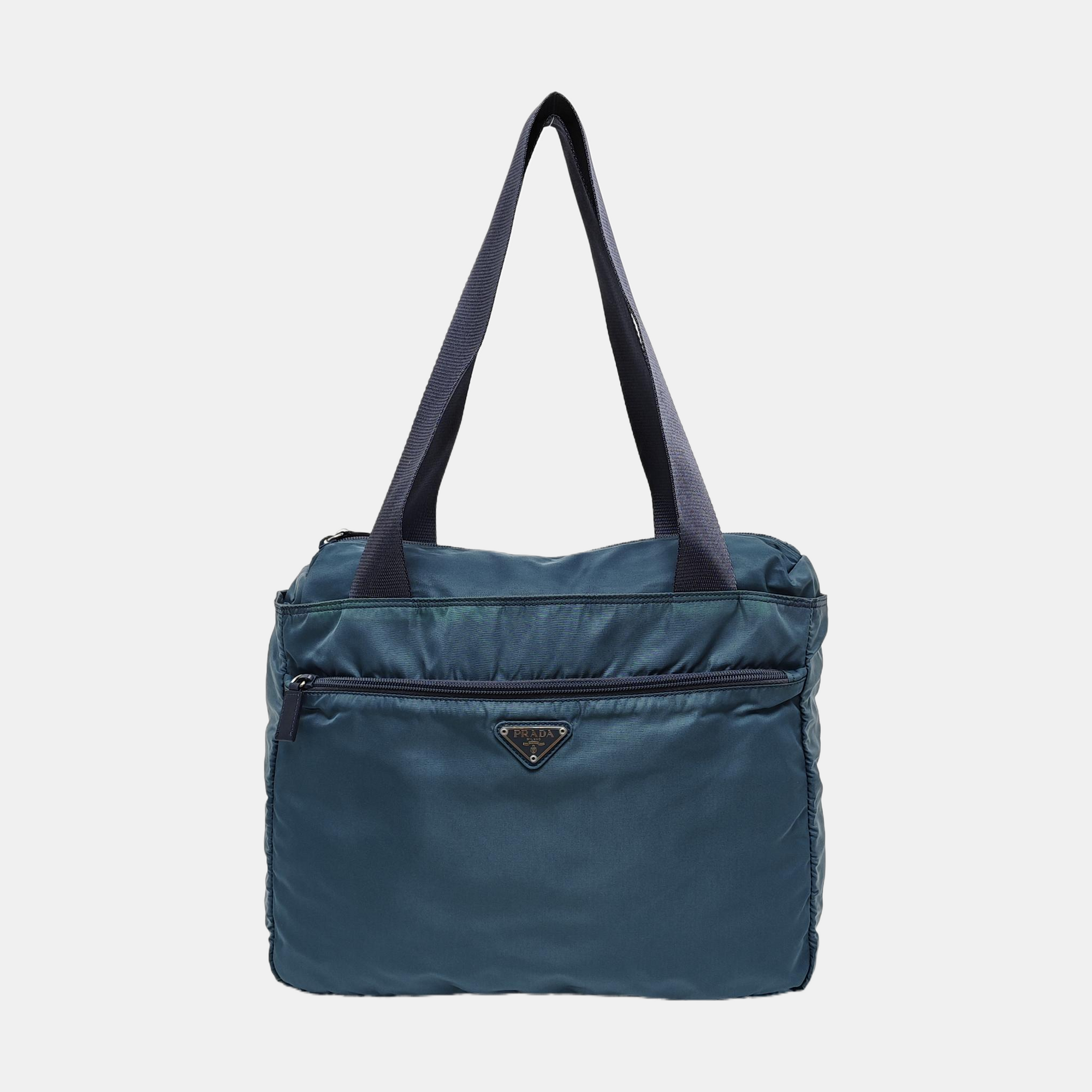 Nylon Shoulder Bag Blue